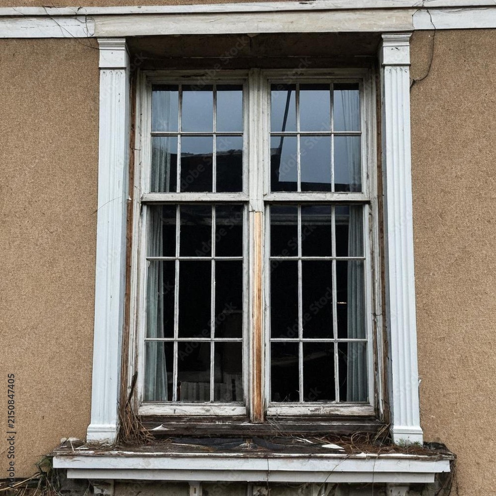 Fototapeta premium old window in old house