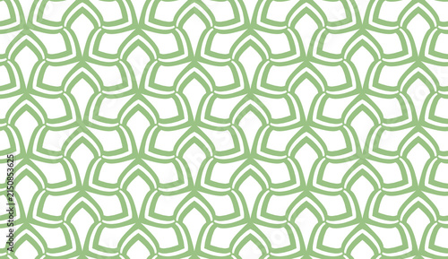 Seamless Green Geometric Pattern with Interlocking Hexagonal Shapes for Fashion, Interior Design, and Textile Applications
