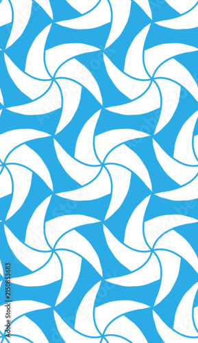 Seamless Blue and White Pinwheel Pattern for Design, Fabric, and Background Use