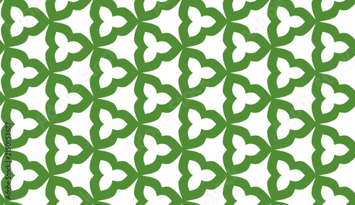 Foto Close-up of a green lattice pattern with a repeating geometric design on a fabri
