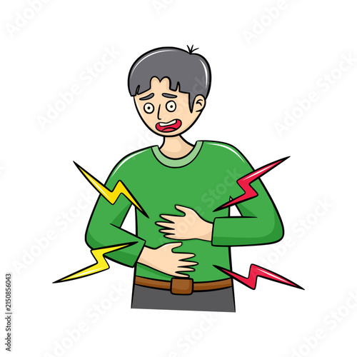 Abdominal Cramps handdrawn illustration