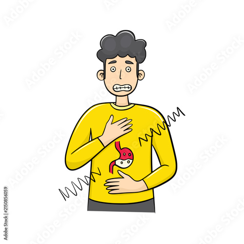 Heartburn handdrawn illustration