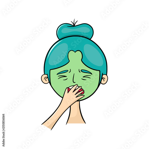 Nausea handdrawn illustration