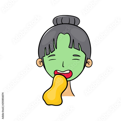 Vomiting handdrawn illustration