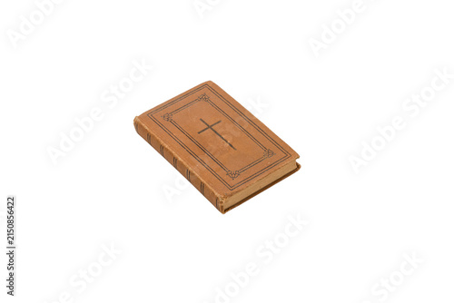 Fotografie the holy bible with brown cover  isolated on transparent background
