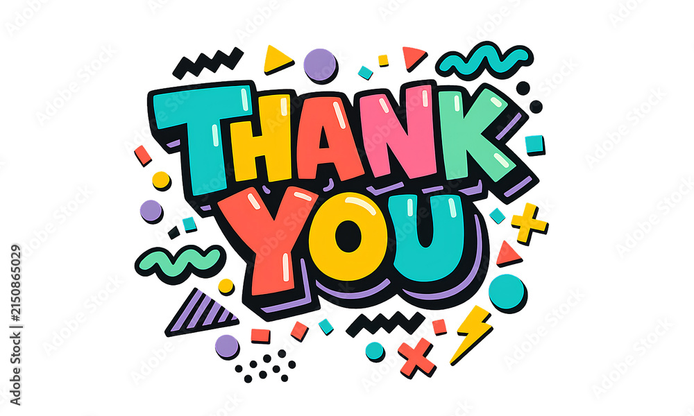 Fototapeta premium Thank You Typography Lettering – Decorative Hand Lettered Quote Design