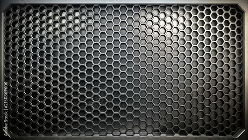 Abstract Metallic Hexagonal Grid Pattern Texture Industrial Design Element