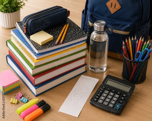 Back to School Supplies with Calculator and Backpack