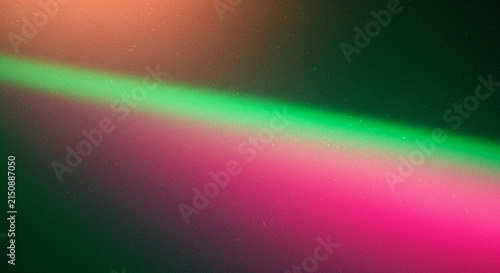 An abstract image featuring a vibrant green streak across a gradient of pink and dark green hues