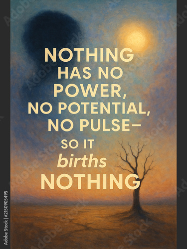 Nothing Creates Nothing Inspirational Quote Poster Printable Wall Art on Life’s True Beginning
