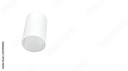 A single white cylindrical pill or tablet medicine shape isolated on a plain surface