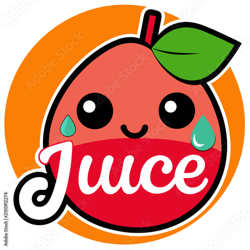 Vector Illustration – Cute Juice Fruit Logo