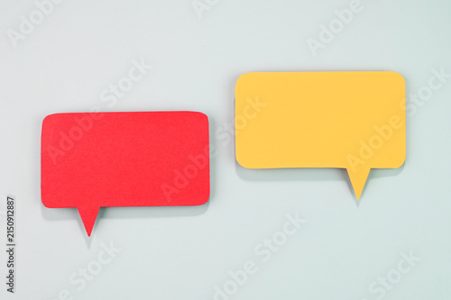 Speech bubbles on blue background