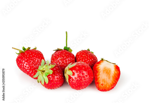 Strawberries isolated on a white background, contour