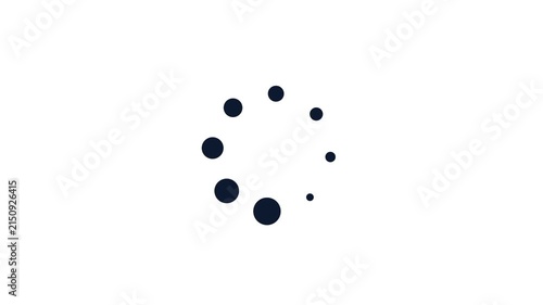 Dotted Circle Loading Spinner Rotating Progress Animation White Background