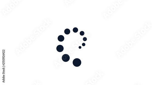 Dotted Spiral Loading Spinner Rotating Progress Animation White Background