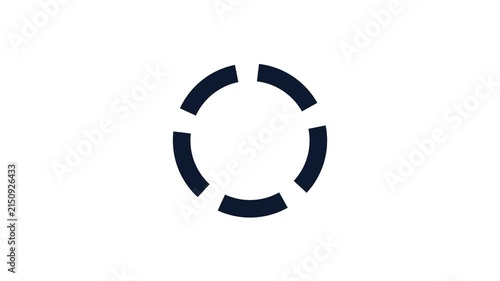 Five Segment Loading Spinner Circular Progress Animation White Background