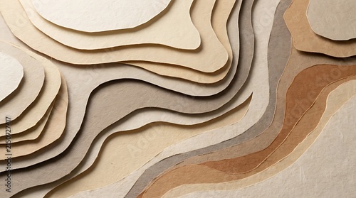 Abstract paper-cut landscape background