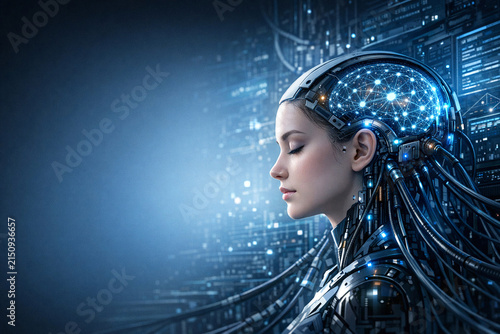 Cyborg with advanced AI and neural connections
