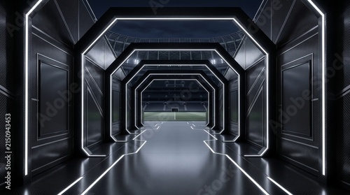 Black Carbon Fiber Curved Surface with Dark Background