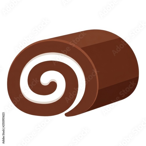 Chocolate Swiss roll cake with cream filling