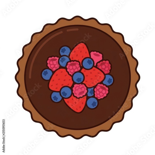 Chocolate tart with fresh berries