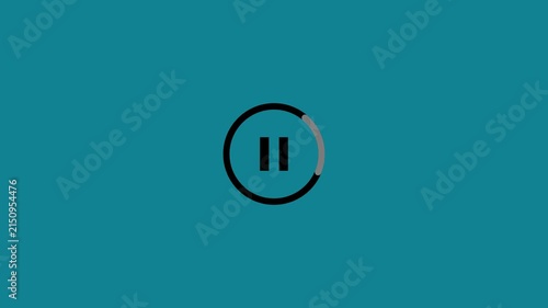 Video Player Pause Button with Circular Loading Progress Bar Motion Graphic