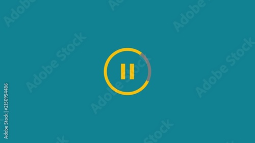 Video Player Pause Button with Circular Loading Progress Bar Motion Graphic