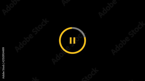Video Player Pause Button with Circular Loading Progress Bar Motion Graphic