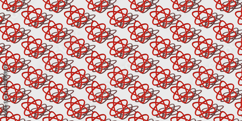 Physics concept. Pattern of atom sign. 3d render illustration.