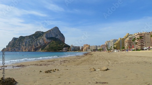 Landscape with the Ifach Peninsula in Calpe, Spain