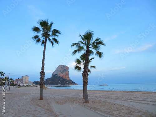 Landscape with the Ifach Peninsula in Calpe, Spain