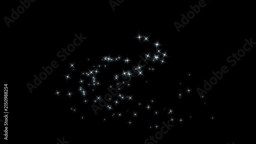 Elegant glittering star path animation with white twinkling particles, glowing pixie dust trails, star dust trail, sparkling fairy stars and seamless cinematic transition overlay in ultra HD and 4K