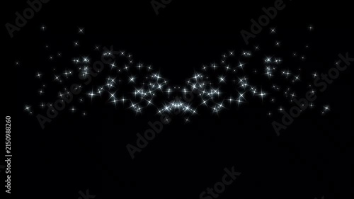 Glowing fairy sparkle trail animation with twinkling star particles, glitter line stars, luxury glitter dust, magical light paths and smooth shimmering motion for festive overlays in ultra HD and 4K