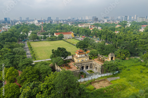 Aerial View of Thang Long Imperial Citadel in Hanoi, Vietnam