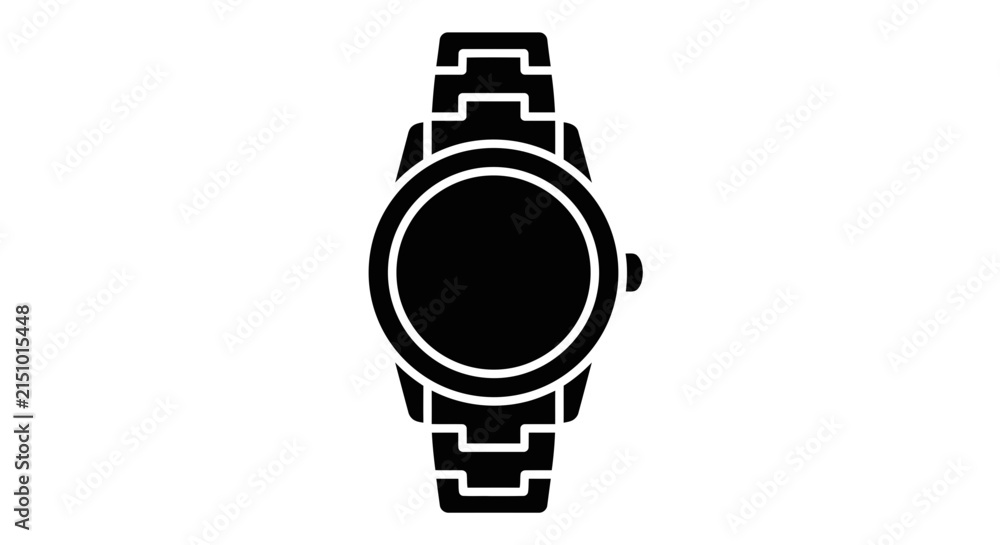 Fototapeta premium Classic Wristwatch Flat Design Icon