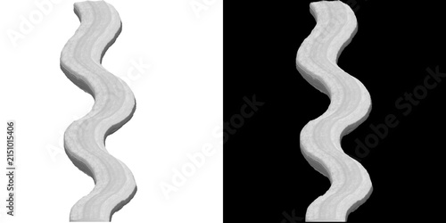 Bild auf Leinwand Isolated 3D Vertical Wavy Bridge PNG Overlay with Transparent View and Black Sol