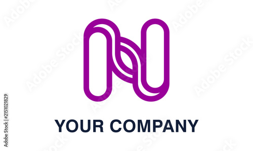 Modern Geometric Letter N Logo Template for Tech and Creative Corporate Identity