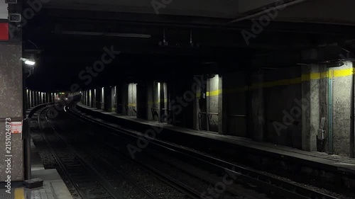 subway in the dark tunnel