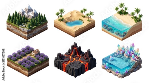 Miniature Ceramic and Linen Fabric Scenes for Decorative Displays