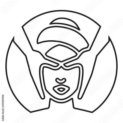 Minimalist Stylized Portrait Line Art Graphic Icon