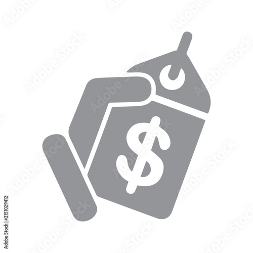 Hand Holding Price Tag with Dollar Sign Icon