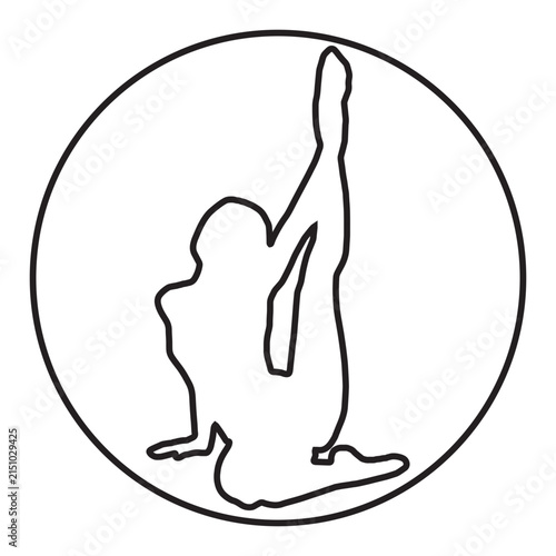 Gymnastics Flexible Silhouette Icon Minimalist Line Art