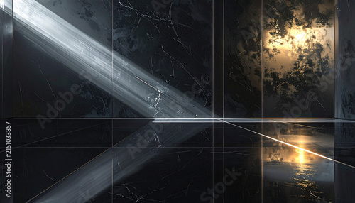 Dark Marble Interior with Dramatic Light