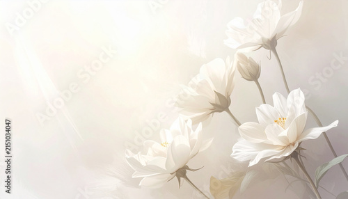 White Flowers on a Soft Elegant Background
