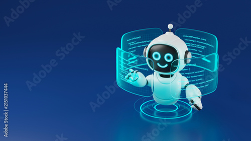 AI agent robot workflow automation orchestrator artificial intelligence data coding icon flow process assistant technology futuristic 3d rendering.
