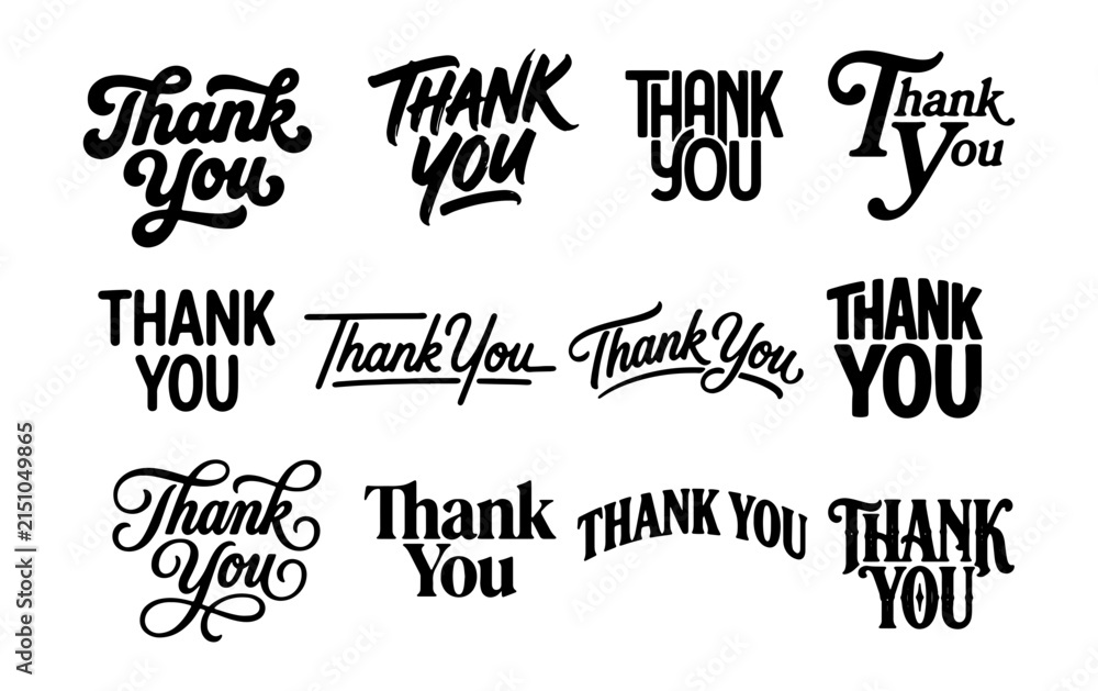 Obraz premium Thank you message vector phrases for business appreciation