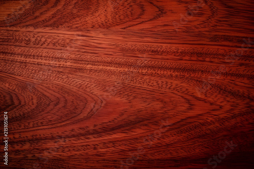Top View of Luxury Red Mahogany Wood Grain Texture Background