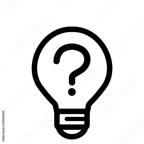 Plakat はてなマーク入り電球のアイコン