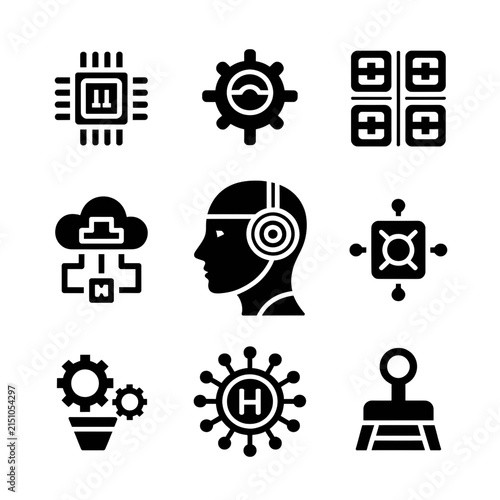 Vector Illustration Bundle of Technology and AI Concepts